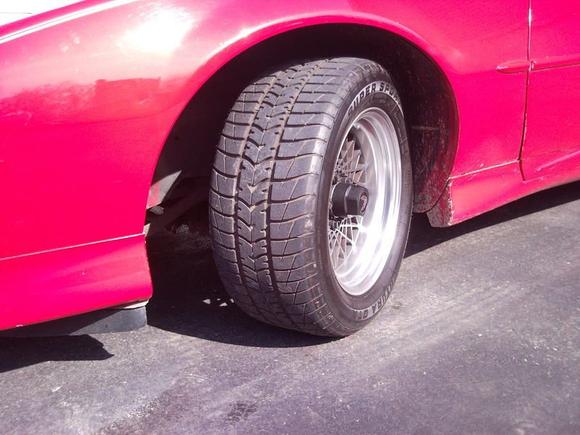 Shot of front rims with the directionals