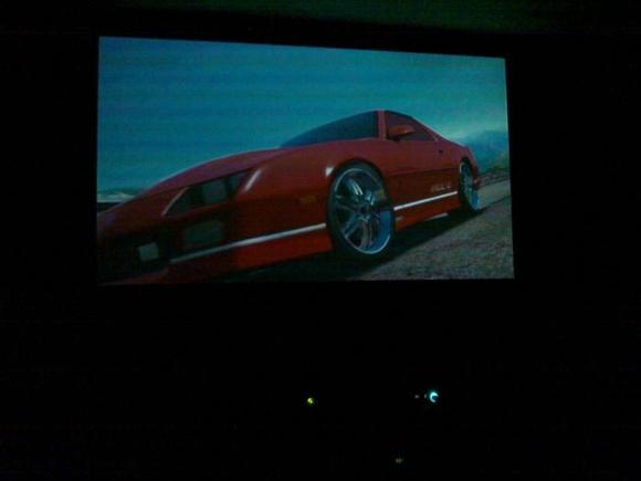 forza 3 irocz on my 100" theater screen