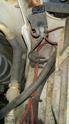 Junction box box connected to relay.