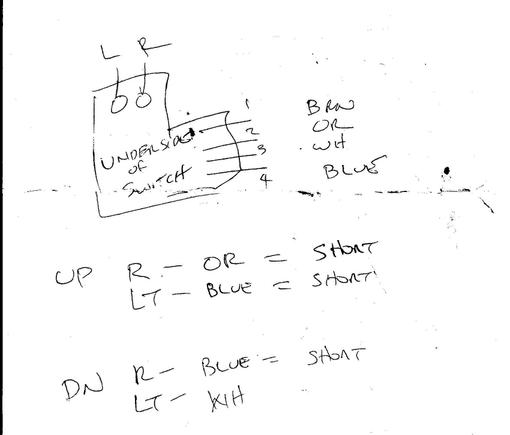 Test the reversing switch using a multimeter for continuity as shown in the attached picture.  With the switch set as if it has completed the "up" cycle test between R and orange, then test between L and blue. Next flip the switch as if it has completed the down cycle. Test between the R and blue, then L and white. If you have an open in any of the tests you've found that problem. GM discontinued it long ago, but I sell it inder my part number 205180 on the web site www.top-downsolutions.com. 