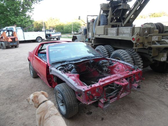 Last pic of the day before I covered her up. The truck used is my dads, 1945 Ward LaFrance, M1A1. Its a wrecker for pulling tanks and other big things out of the mud in WWII.