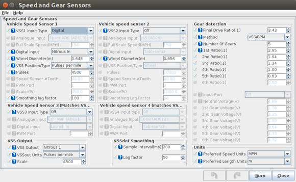 VSS settings for MS3X and 91 Camaro with T-5 Transmission.