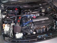 3/4 of the engine bay detailed