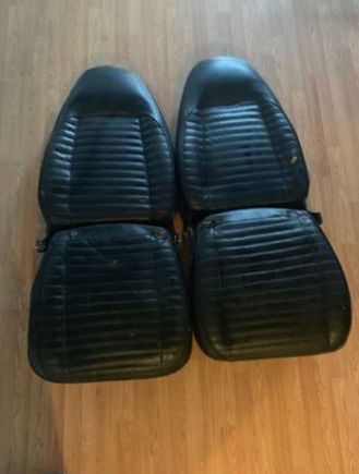 1970-1974  Mopar Dodge Charger Barracuda  Black Bucket Seats - Front