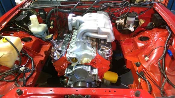 Top view of initial engine install