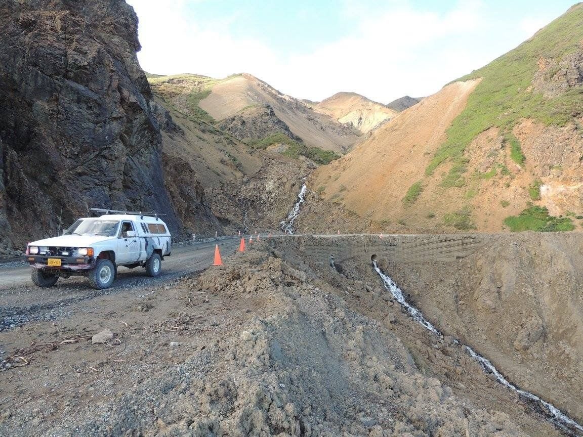 Heading out to work the week after the landslide a couple weeks before