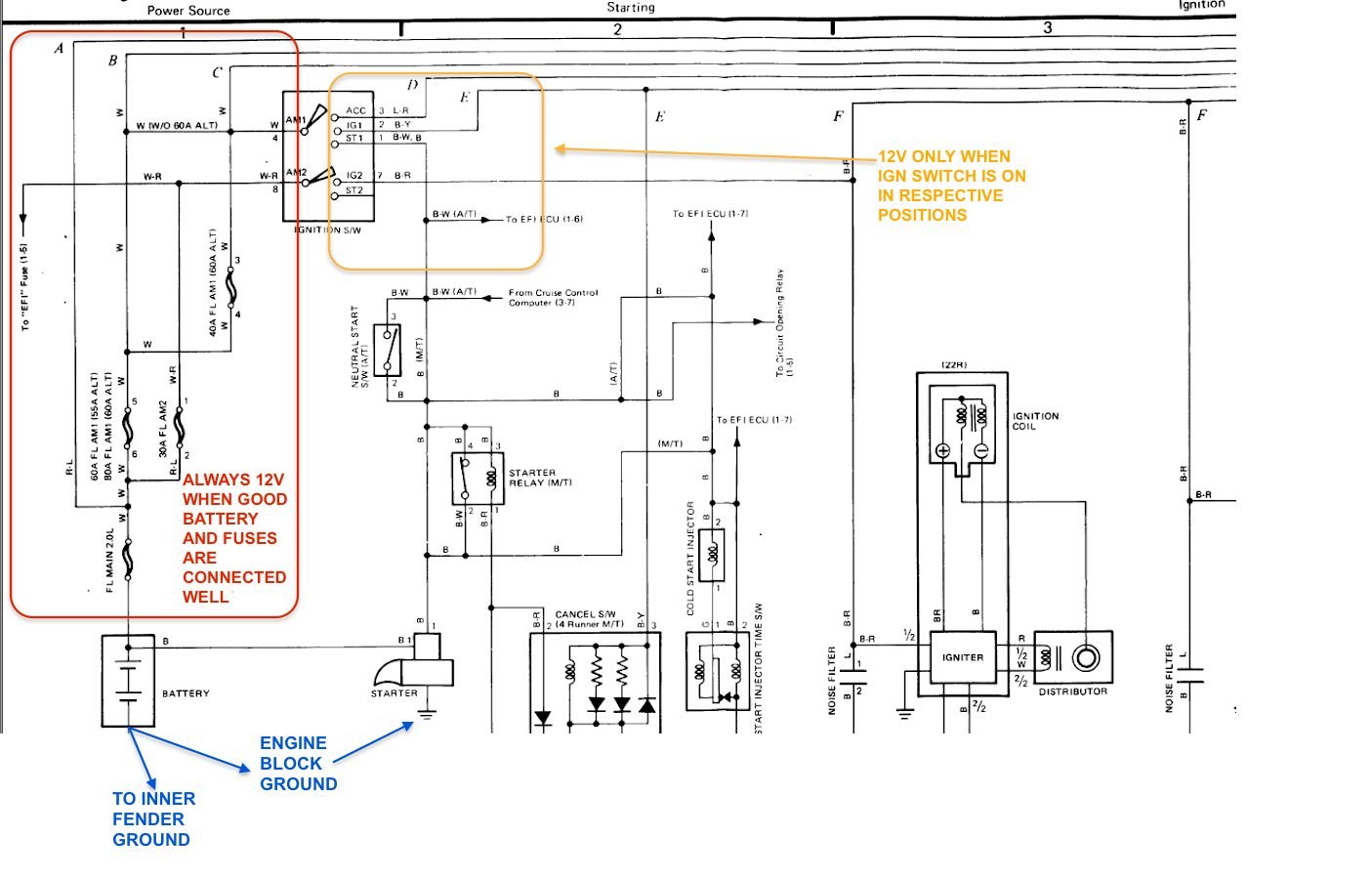Wiring harness routing 87 re, lost all power after motor swap