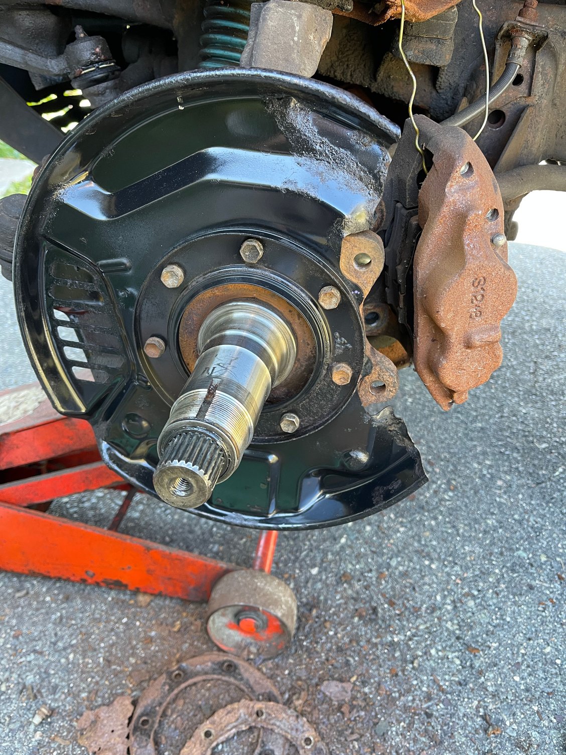 Spraycan-restored used backing plates.