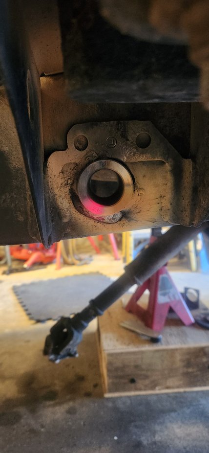 Tubes getting welded. Tubes are pretty thick, makes it much eaisier to weld it into the frame. Two passes on both sides of each.