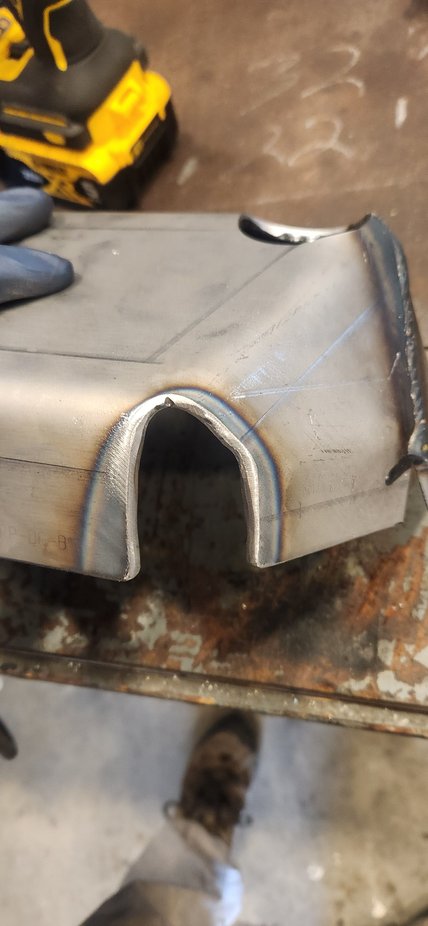 Torched the bottom out just a little. Die grinder and soft pac to clean it up.