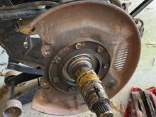 You can clearly see the seal here, on the brake shield.  