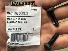 New screws for handle on left, old ones on right we’re getting stripped out on the head