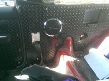 Side panel test fit for front 6 1/2" speaker with the vinyl tucking into the door pinch trim