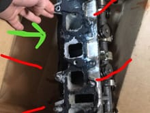 The green arrow shows the only difference I see, there's no threaded hole which is not used for carb intake... so, maybe this is a one way swap?