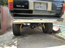 So, the rear bumper will stay like this for a few weeks.. makes the car look chubby with narrow hips. lol. I cut the rubber overlay of the bumper at the ends so I can put in on the bumper. Sure, the ends don't get covered.. I painted the ends with the bedliner so it doesn't stick out too obviously. Will have to do for now.