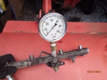 northern tool liquid-filled fuel pressure gauge.  union fitting is from LCE.