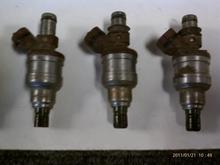 Fuel injectors before I had them cleaned.  First 3 of 6