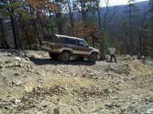 lining up to winch my buddy up the mtn