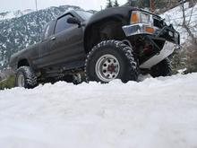 out in the snow