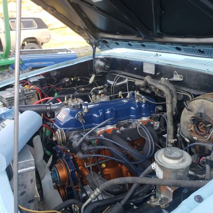 The engine is fresh! Bored 20 over, weber 40 dcoe side draft carbs,  old doug thorley tri y header, adjustable timing gear, high lift high duration cam from toyhead auto, 4 core radiator.