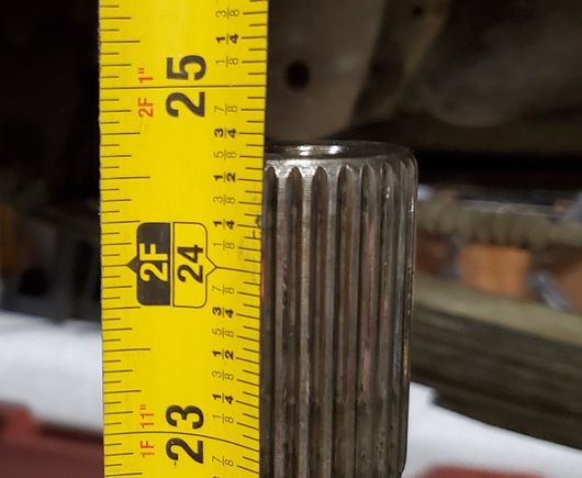 My current original rear axle shaft at 24 5/8"...