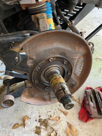 You can clearly see the seal here, on the brake shield.  