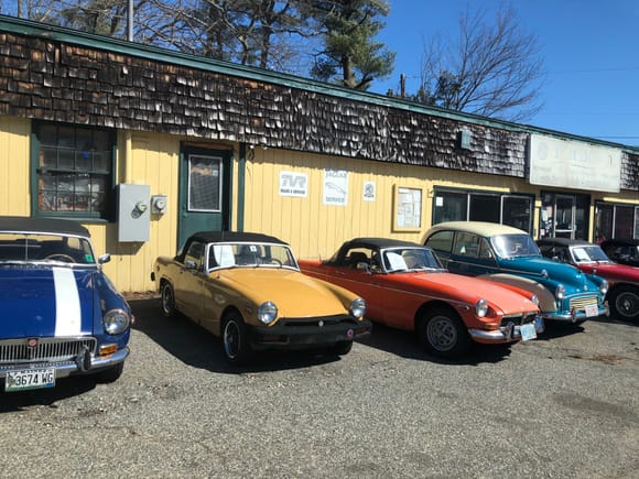 Saw this shop with about 50 little British cars near Portsmouth NH.