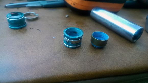 "Pro Guide" seal on the left, stock viton seal on the right