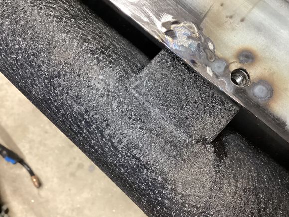 Capture nuts welded on the bumper for the two front mounts.