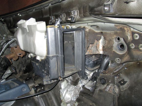 Many test fits and mock ups with the heater core and A/C condensor along the way to get the needed clearance while trying my best to keep them in thier stock positions as closely as possbile so the dash and all the factory ducting could be maintained.