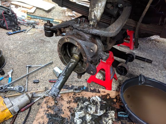 Grease, water and oil.  Not a good mix.