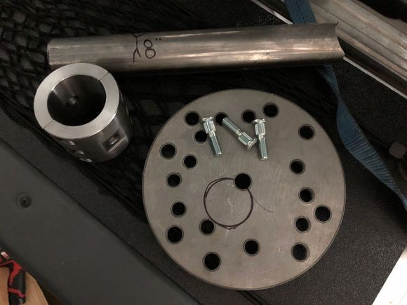 the parts i used, minus these lug studs  ditched them for 1/2" bolts 
