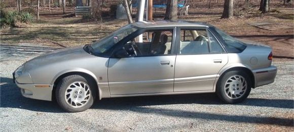 Saturn95  This is it...the car that gets 38mpg and cruises 60 miles a day to haul my butt to work.  Since I am getting laid off Friday the 13th of March...I guess this little guy is out of work also.  1001 things done with plastic.