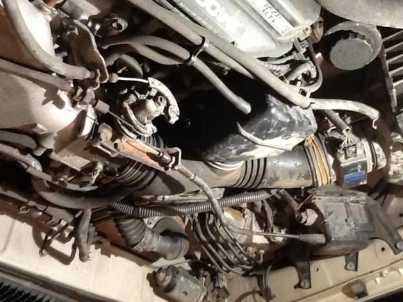 Intake components before removal and cleanup (outside)