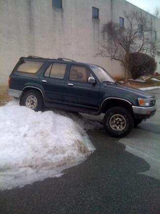 just parked on the snow at work one day