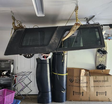 Park spot under the suspended top