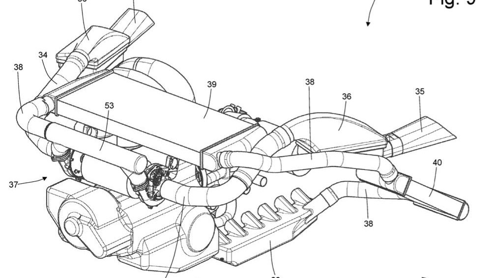 Ferrari side exhaust patent image