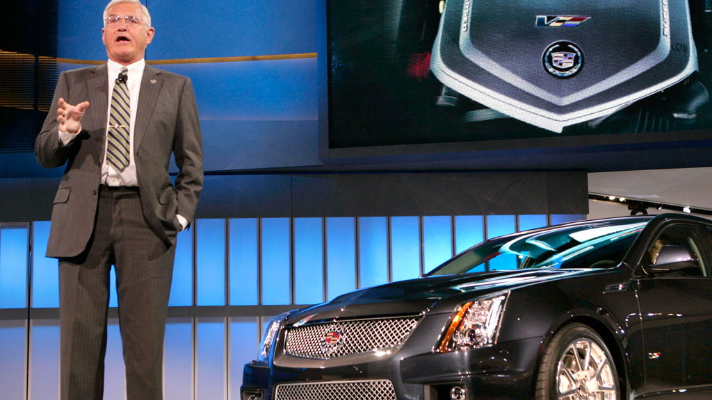 Bob Lutz with the Cadillac CTS-V