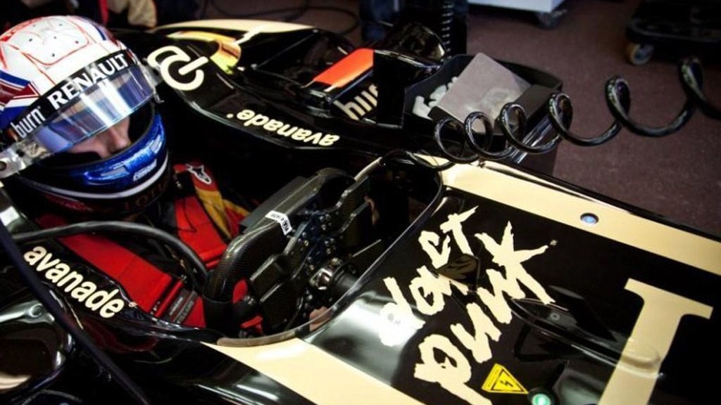 2013 Lotus F1 car with the Daft Punk logo