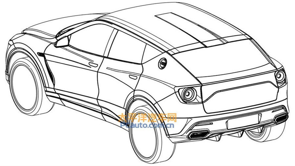 Alleged patent drawing for Lotus SUV - Image via PC Auto