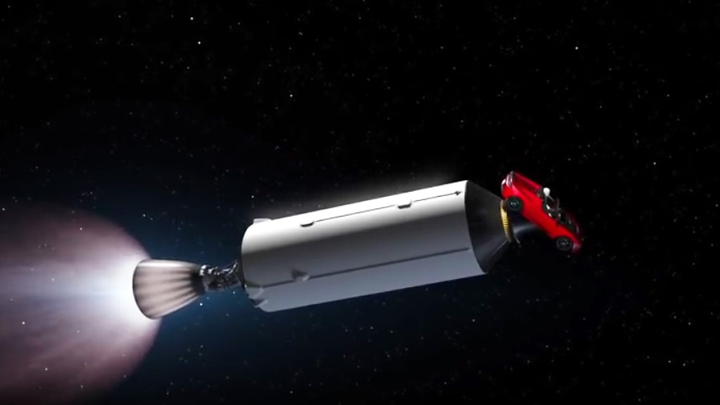 SpaceX Falcon Heavy with Tesla Roadster payload
