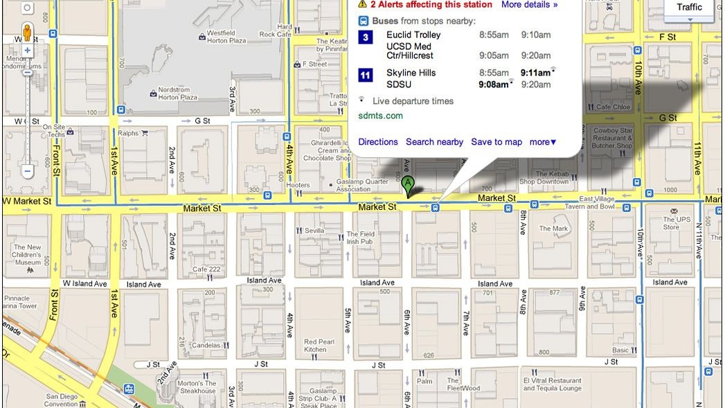 Google Maps' Live Transit Update