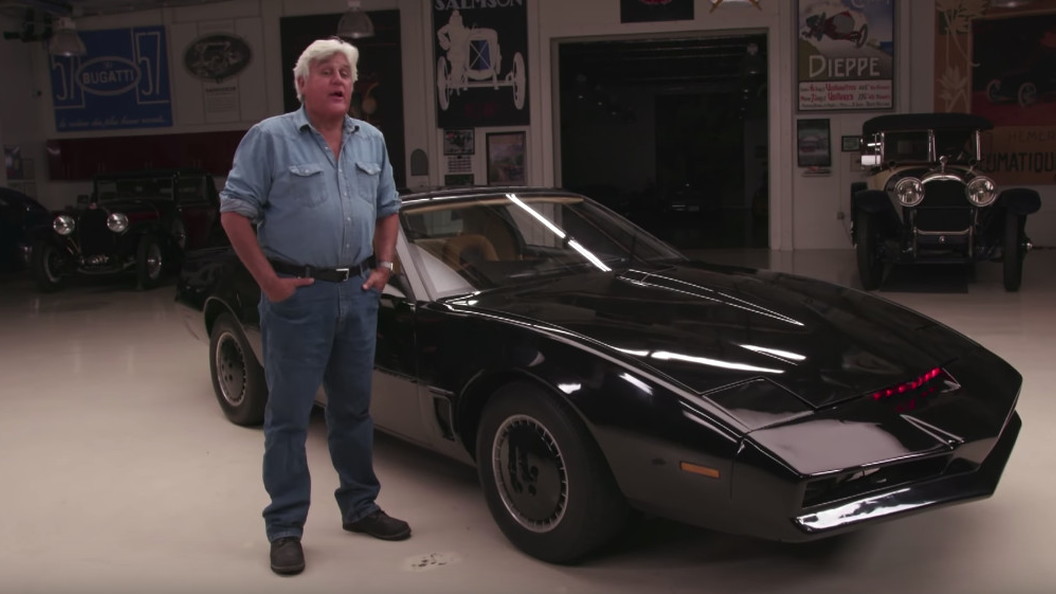 Actual on-screen-used KITT drives into Jay Leno's Garage