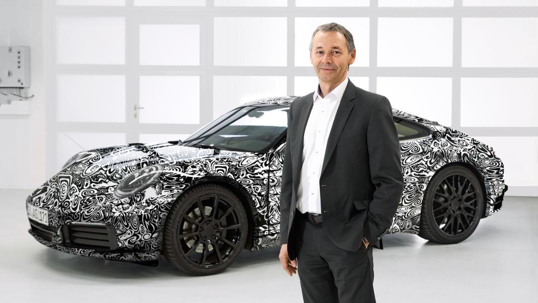2019 Porsche 911 teaser with chief engineer August Achleitner