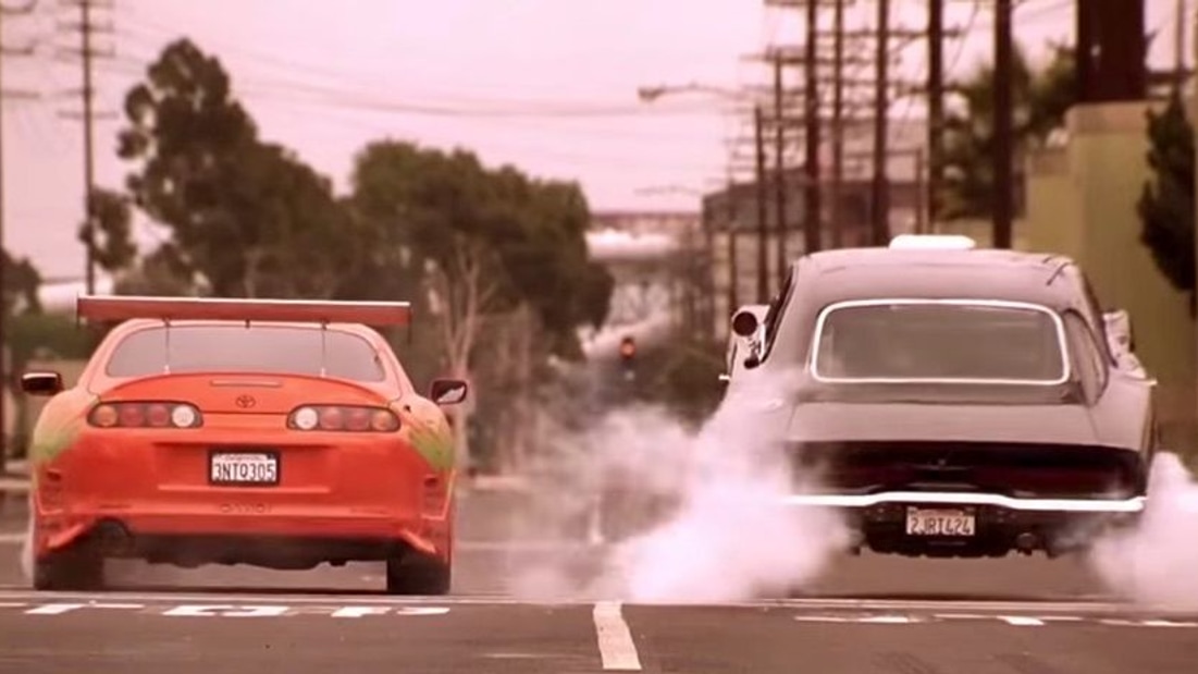 Drag race scene from 'The Fast and the Furious'