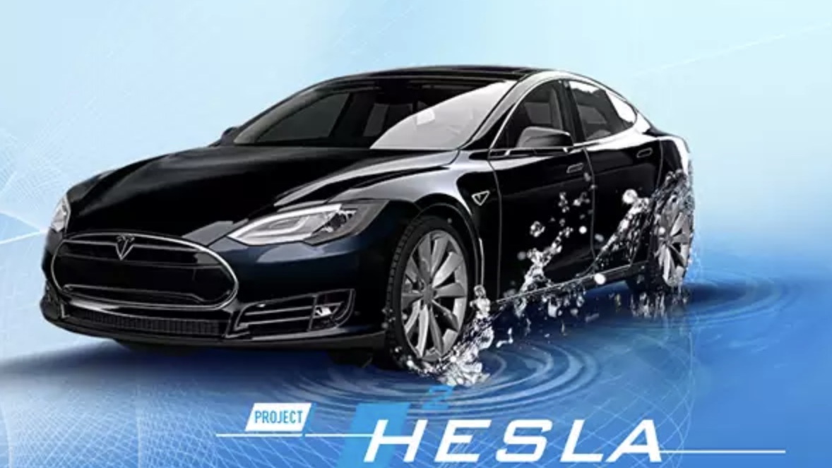 Dutch "Hesla," a hydrogen fuel cell-powered Tesla Model S