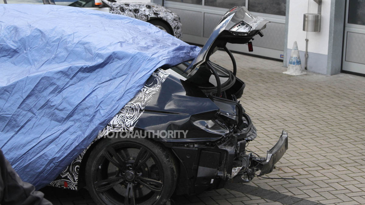 2012 BMW M6 spy shots -- crash damage on the 'Ring