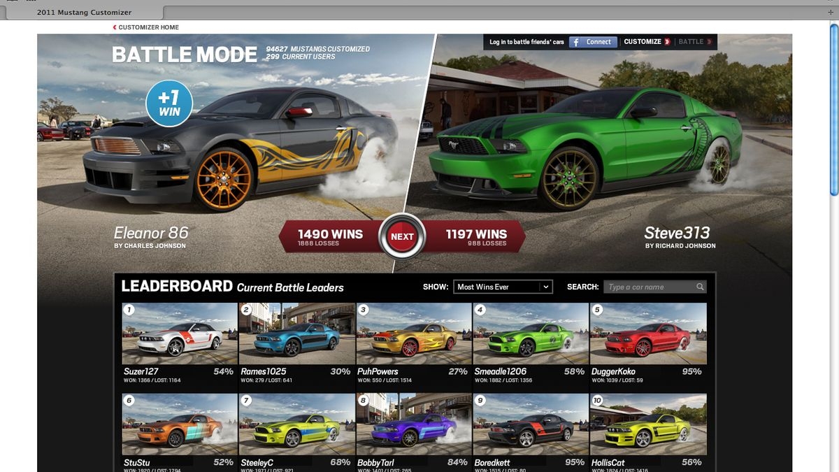 2013 Ford Mustang Customizer App