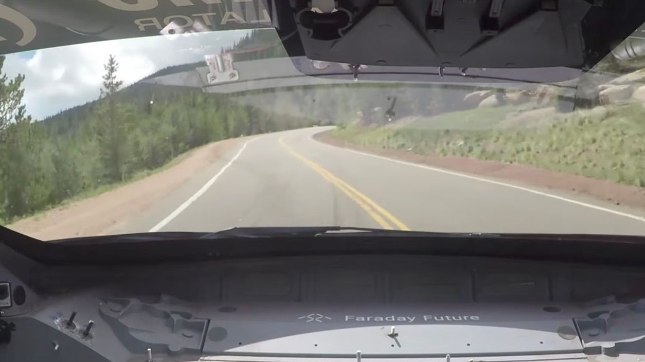 Faraday Future FF 91 Pikes Peak Hill Climb run