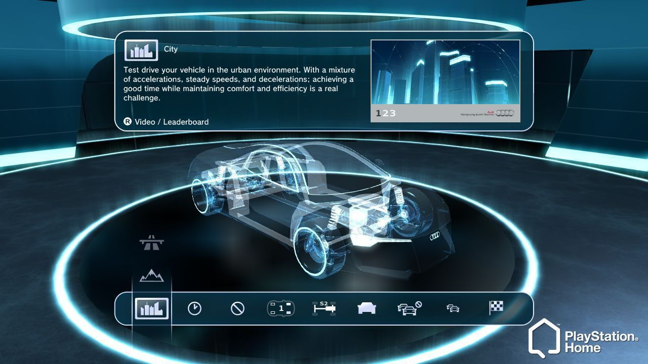 Audi's latest driving simulation game on the PlayStation Home site